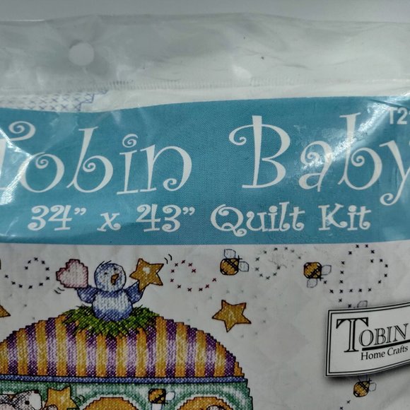 Tobin Baby New In Package Balloon Ride Baby Mice Birds 34" x 43" Quilt Kit - Picture 4 of 5